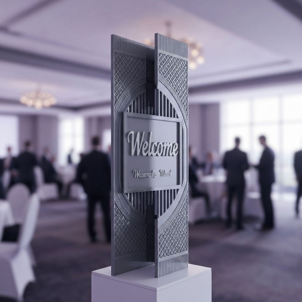 Cartel bienvenida - Decoración en impresión 3D de Sayra para eventos
